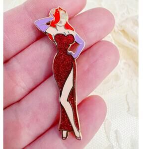 Disney Jessica Rabbit Glitter Enamel Pin – Red Dress Glam